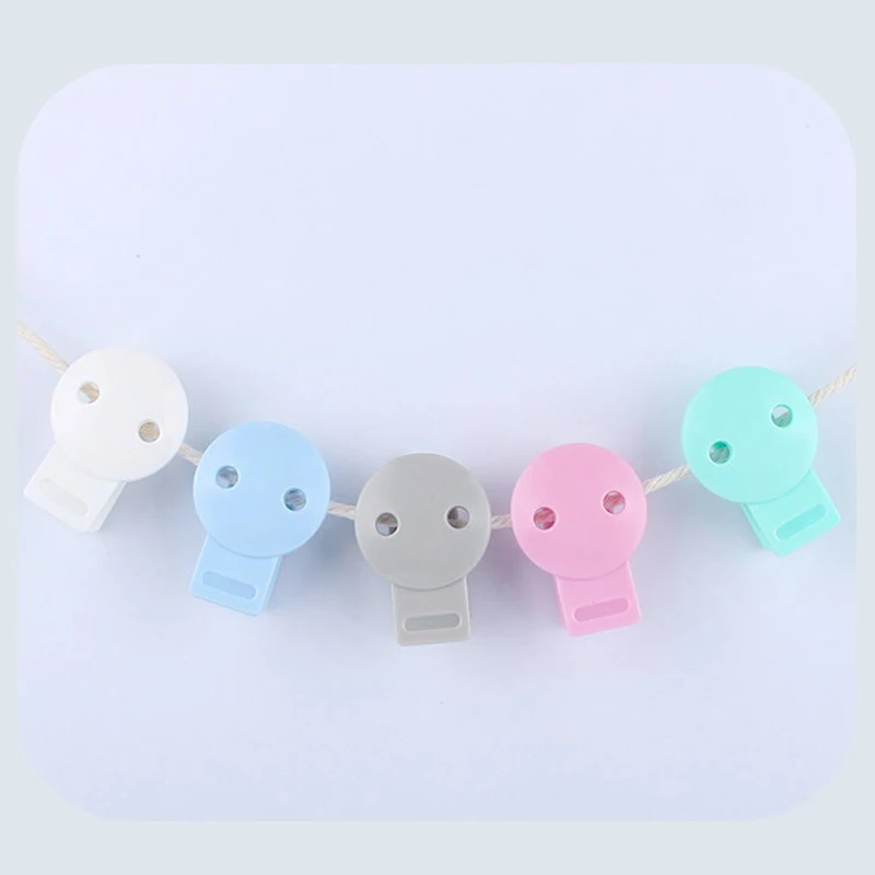 5Pcs Clip per ciuccio per bambini Clip per ciuccio in plastica solida supporto per succhietto supporto per capezzoli per neonati accessori per catena per massaggiagengive fai da te giocattolo per bambini