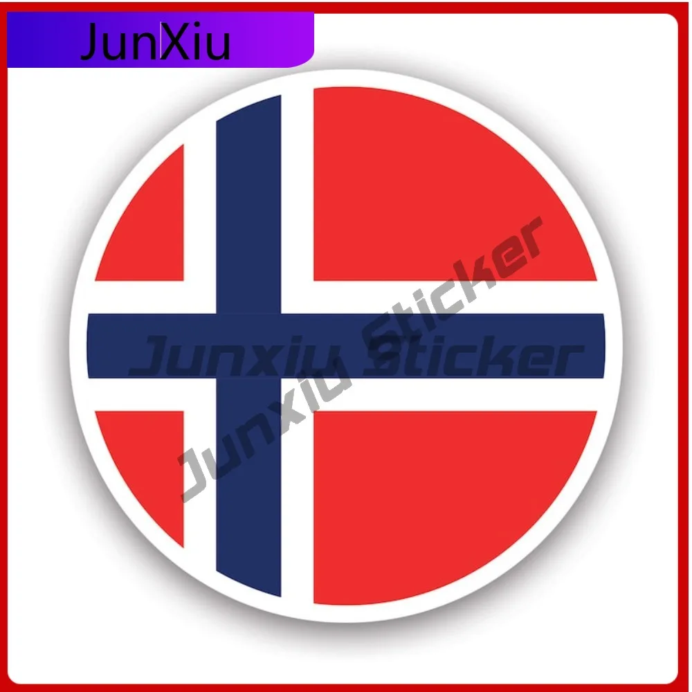 

Round Norwegian Flag Stickerwaterproof Outdoor Decalsnorway Anime Bumper Waterproof Vinyl Decal For Campers Outdoor Decor