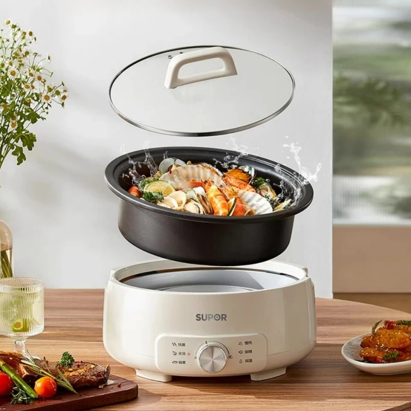 

SUPOR 220V Multifunctional Split Electric Hotpot Household 4L Electric Cooker 1500W Small Electric Wok Frying Pan