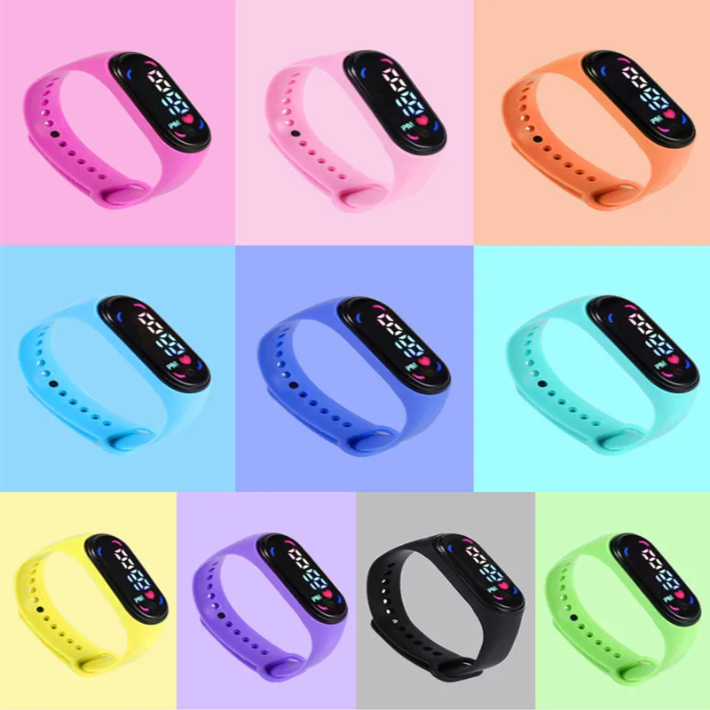 Children\'S Waterproof Sports Smart LED Watch Outdoor Silicone Bracelet Touch Electronic Watch Kids Bracelet Digital Watches