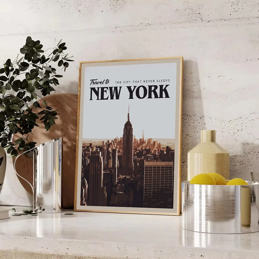 نيويورك أفق قماش جدار الفن سيتي سكيب المشارك ديكور المنزل الحديث صورة طباعة التصوير الفوتوغرافي