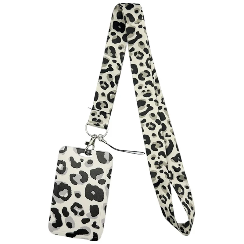 Leopard print Neck Strap Lanyards ID badge card holder keychain Mobile Phone Strap Gift Ribbon webbing necklace Gifts