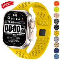 Silicone Band for Apple Watch Strap 46mm 45mm 41mm 44mm 49mm 40mm 42mm Bracelet Correa for Iwatch Series 10 9 8 7 6 5 SE Ultra
