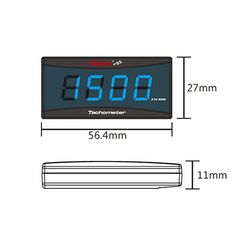 KOSO RPM Meter Motorcycle Universal Tachometer Gauge LCD Digital Display Engine Tach Mini Meter For YAMAHA KAWASAKI SUZUKI