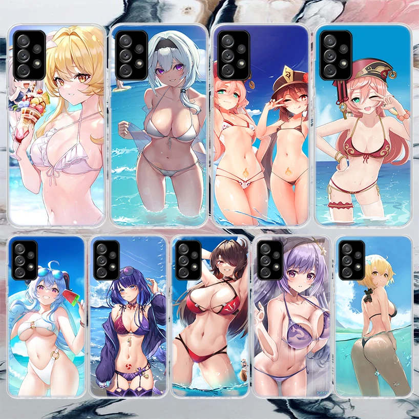 Genshin Impact Hentai Sexy Girl Soft Phone Case For Samsung Galaxy A14 A13 A12 A15 A54 A53 A52 A55 A34 A33 A32 A35 A24 A23 A22 A