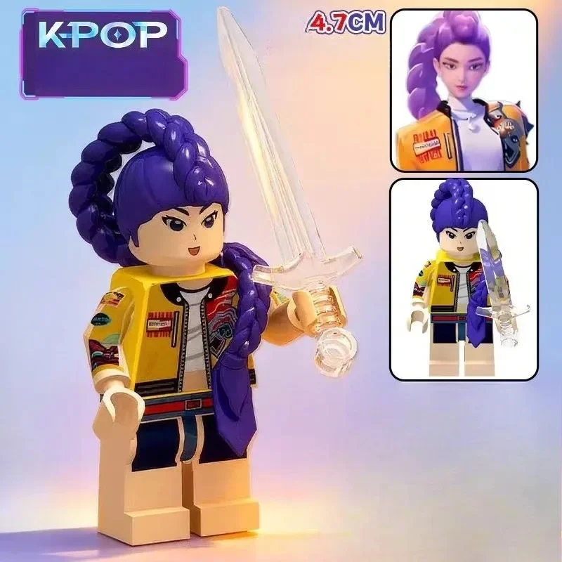 2025 Anime Kpop Devil Hunter Building Blocks Rumi/Mira/Zoey Figure Statua Modello periferico Desktop Ornamento Giocattolo Regalo di Natale