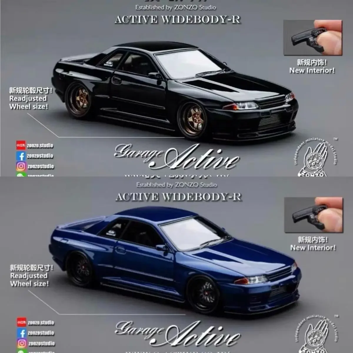 

Модель автомобиля Zonzo Studio 1:64 Skyline GTR R32 Ducktail JDM, черно-синяя, имитация, лимитированная серия, из смолы и металла, статическая, подарок