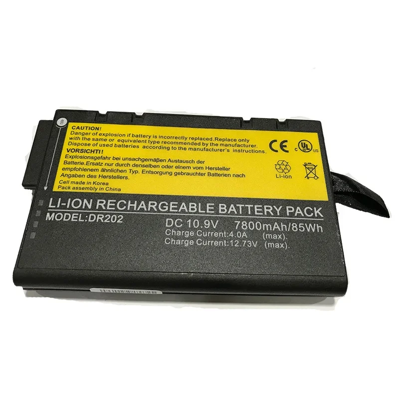 Laptop replacement battery medical PC Li ion rechargeable battery DR202 DC10.8V 7800mAh