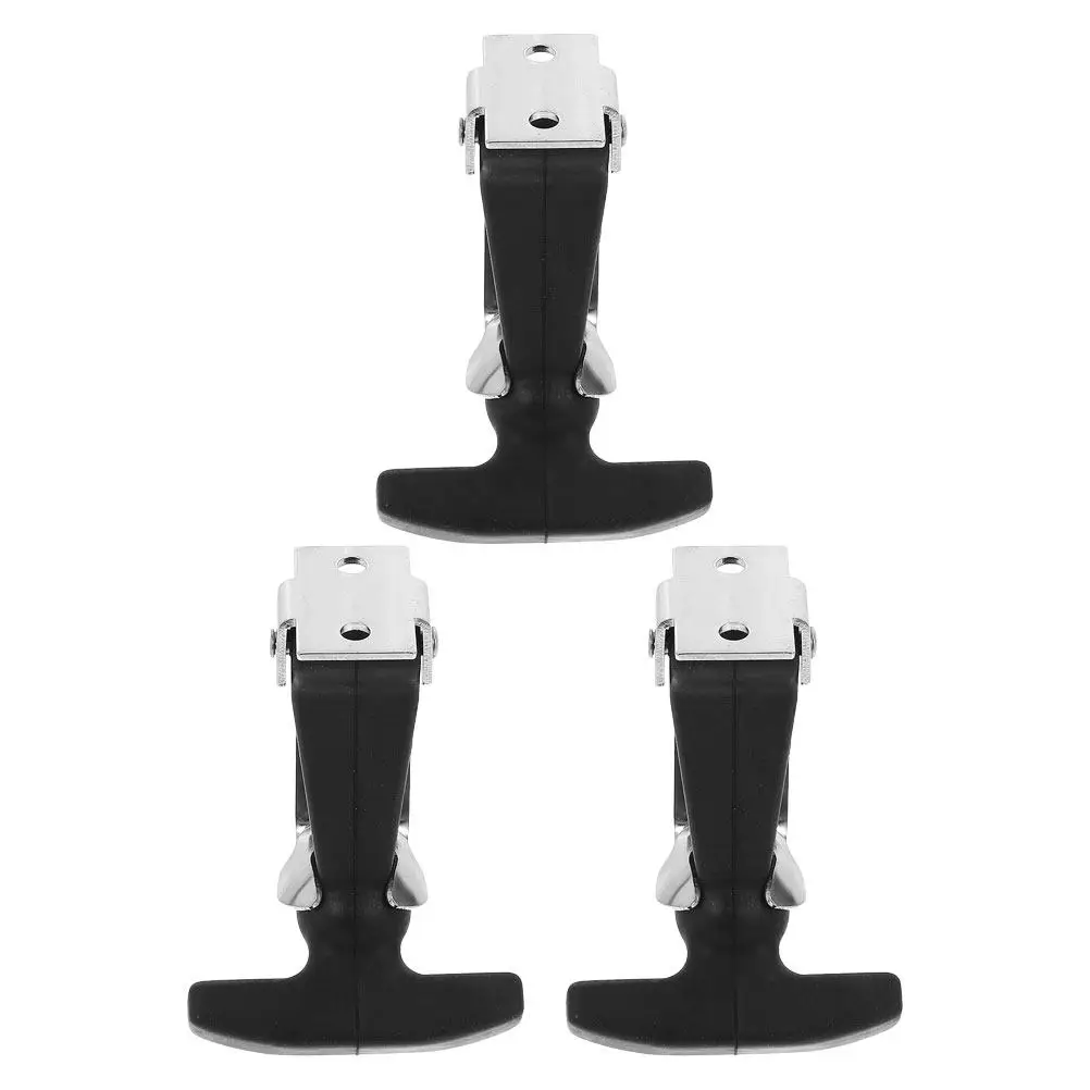 3Pcs Rubber Flexible T-Handle Draw Latch Engine Hood Hasp Latch for Toolbox Truck Trailer Off-Road Vehicle Use