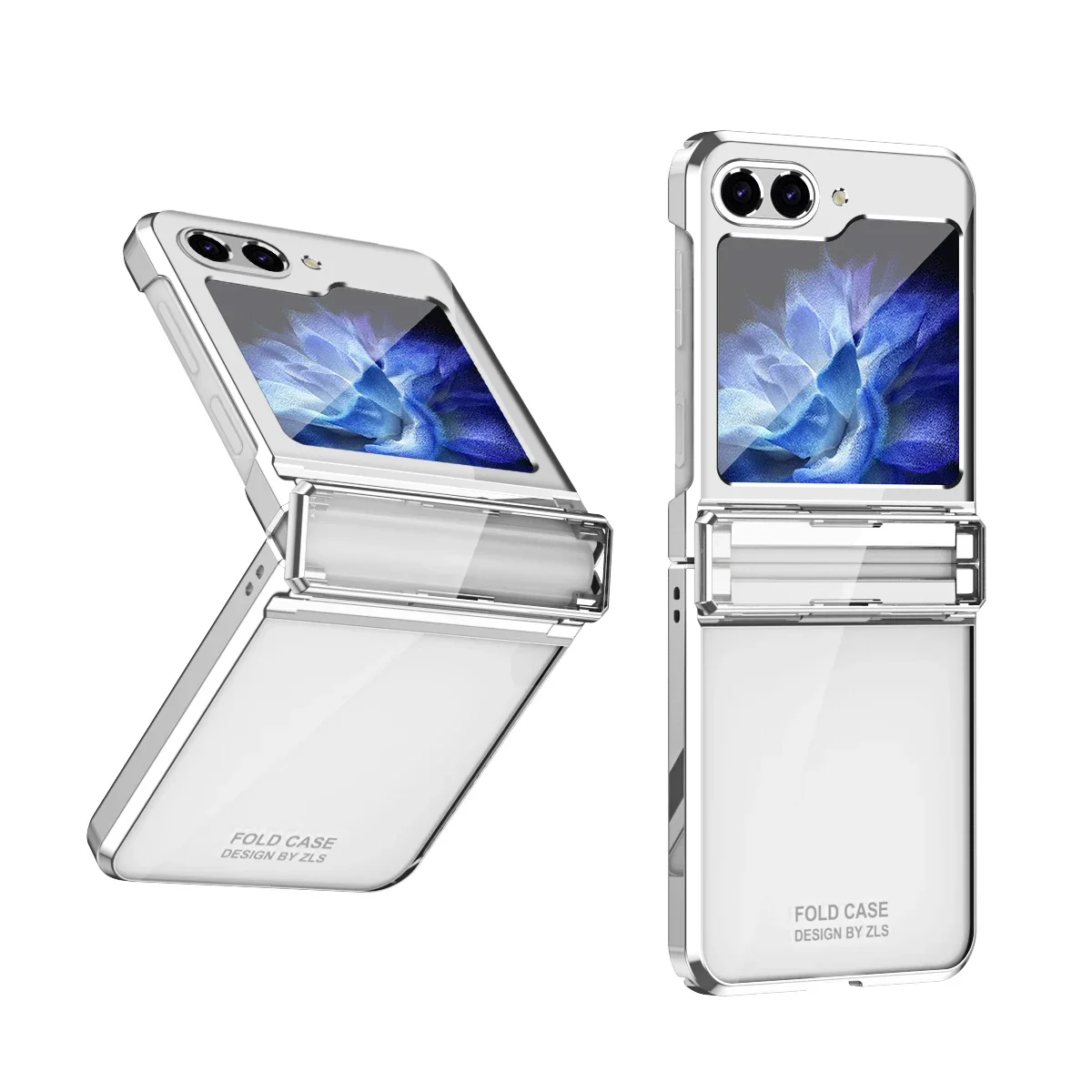 

For Samsung Galaxy Z Flip 6 5 4 3 Case Luxury Transparent Electroplated With Hinge Folding Shockproof Protection Hard Back Cover