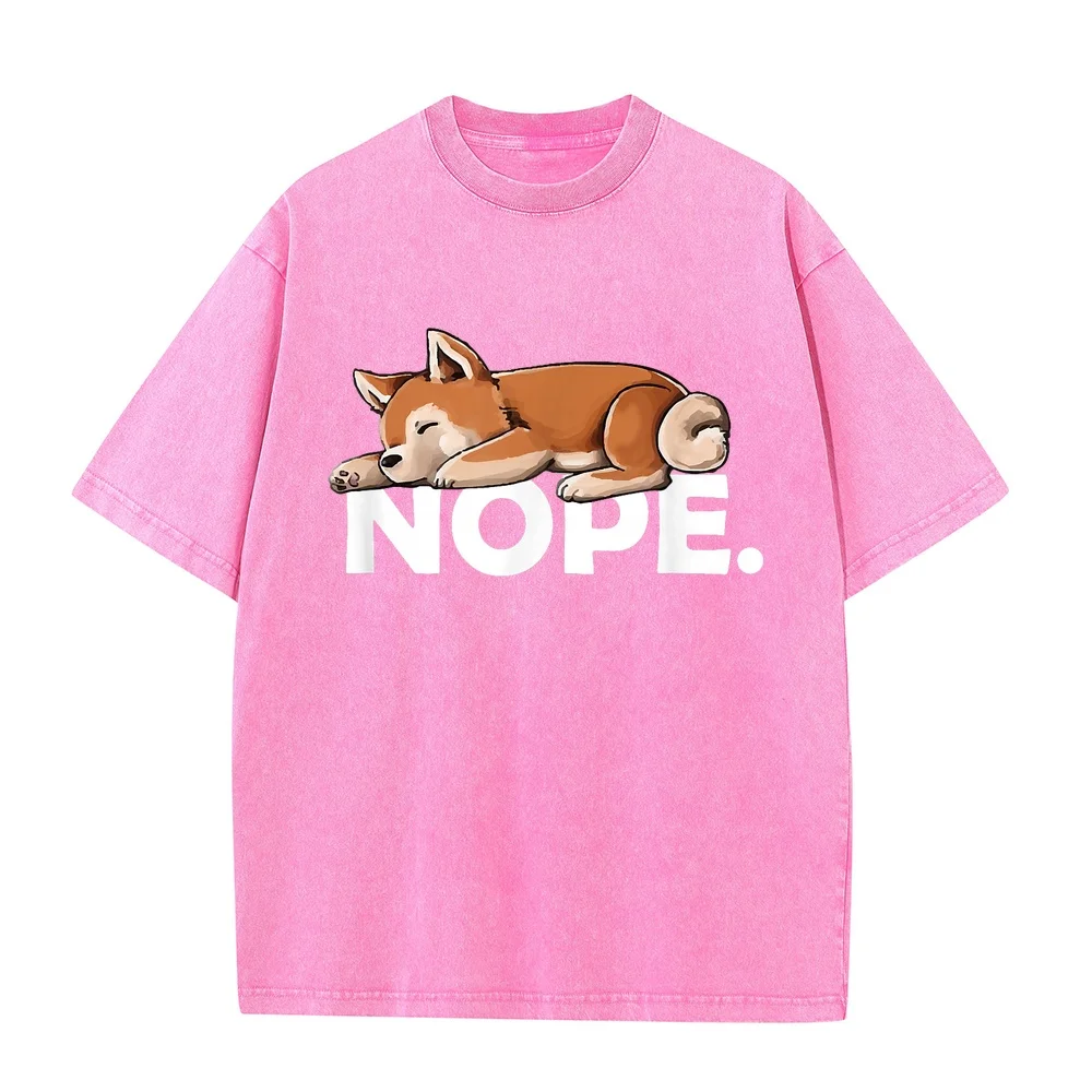 Funny Mens Kids Doge Meme Lover NOPE Shiba Inu T-Shirt Ropa De Hombre Top Y2k Graphic Men Essential Unisex Tee Dog Dad Pet