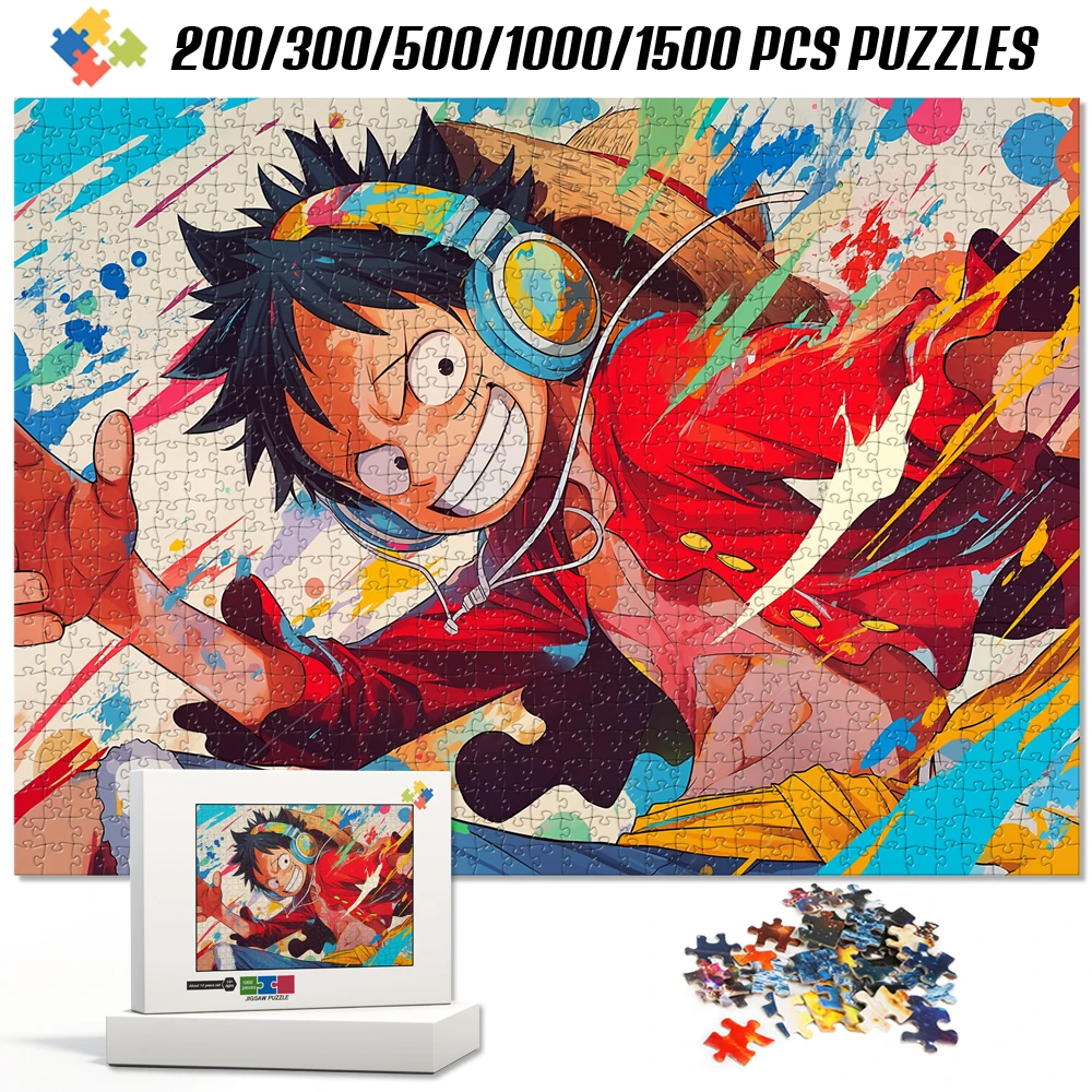 

Classic Anime Game Boy Luffy One Piece Jigsaw Puzzles Sudoku Educational Toys Stress Relief Diy Gifts for Kids Adults Anime Fans