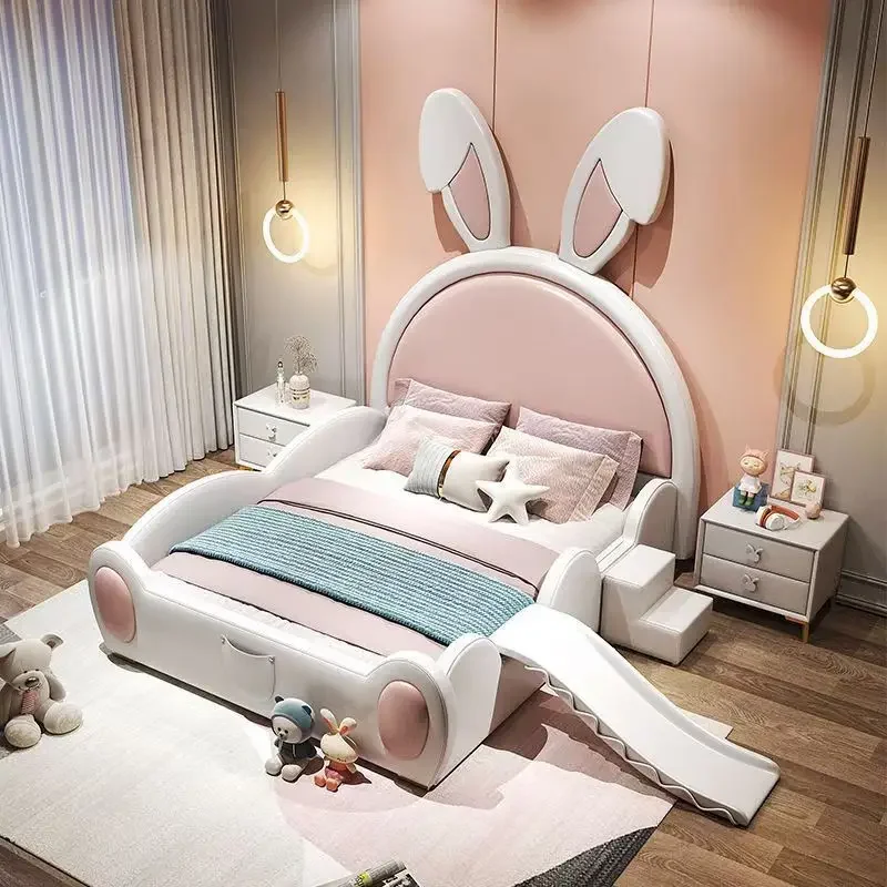 Girl princess bed children's bed Internet celebrity rabbit single bed