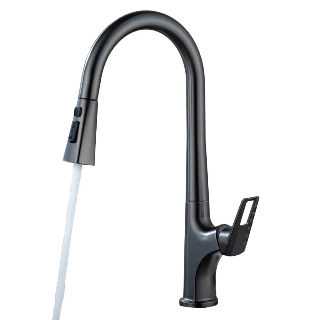

Faucet kitchen splash proof, vegetable basin pull-out faucet, universal rotary pull-out kitchen faucet
