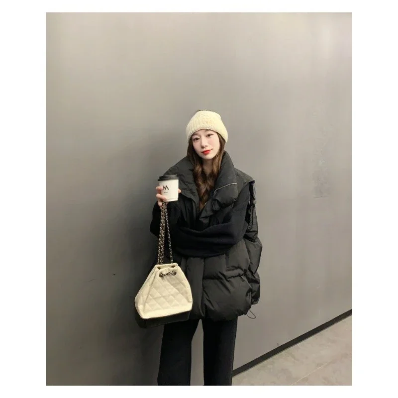 Autumn and Winter New Women's Loose Outer Vest Fashionable Internet Famous Down Cotton Vest Fashionable Casual Cotton Vest