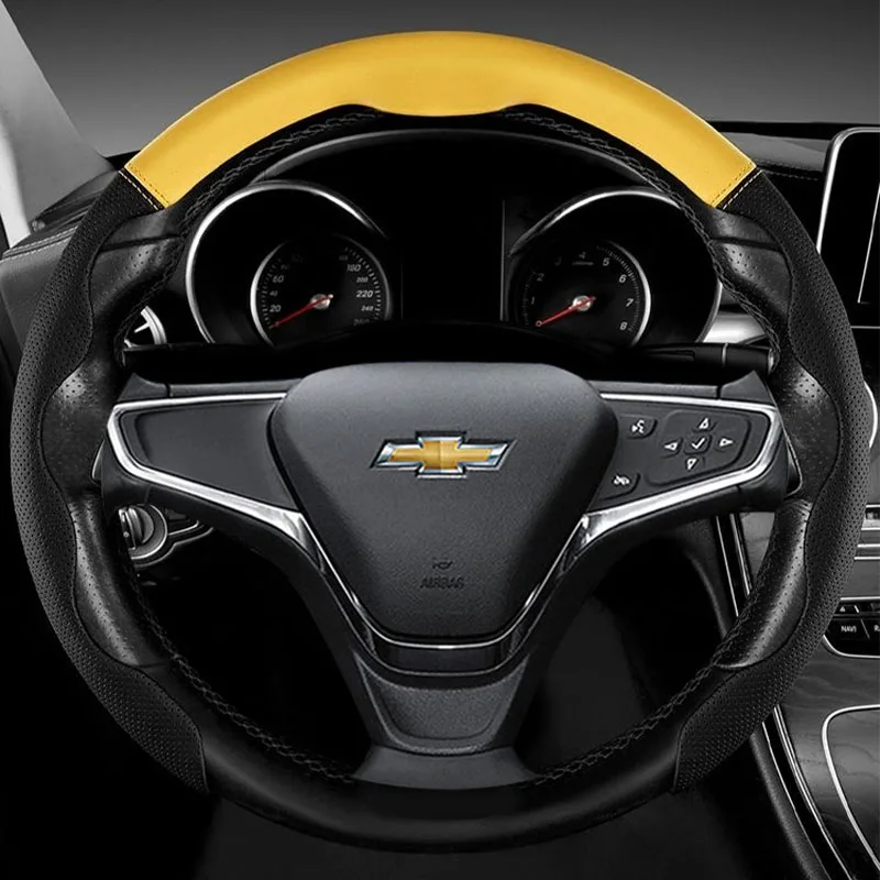 Breathable Car Steering Wheel Cover for Chevrolet Monza Aveo Captiva Trax Orlando Groove Cruze Spark Non-slip Interior Accessory