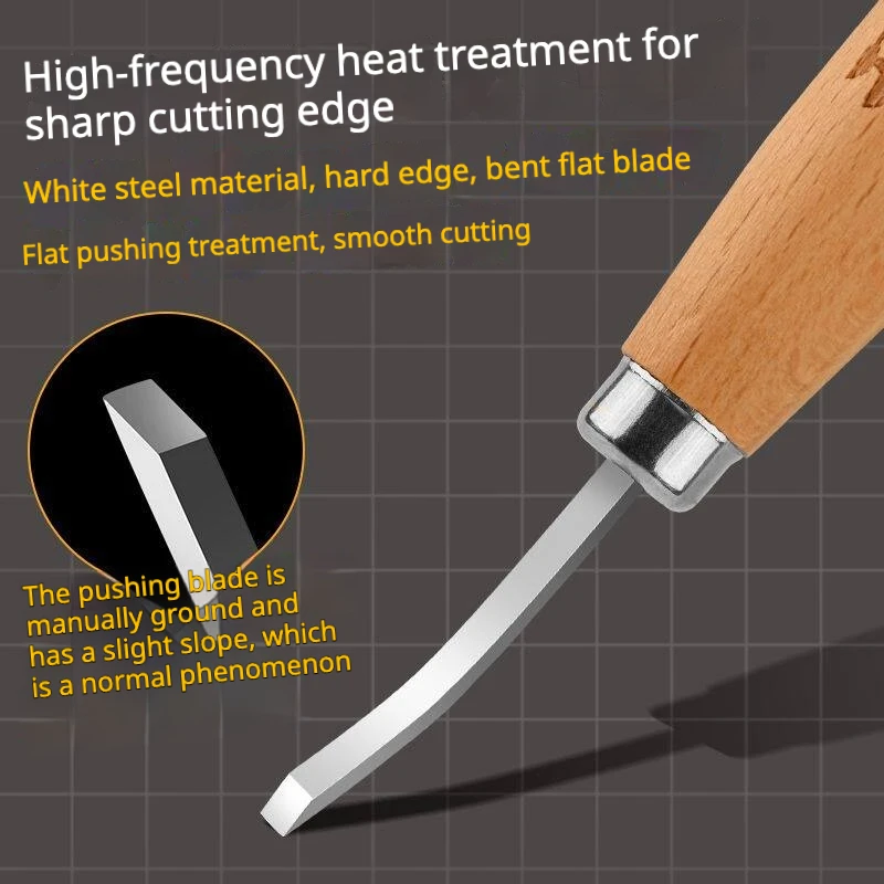 MSWZ MS-110 Model Curved Chisel Arc Shape Scrapers Wooden Handle Precision Modeling Tools for Gundam Military Model Hobby DIY