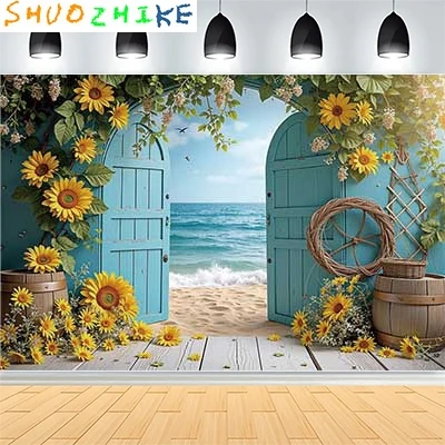 

Baby Shower Happy Birthday Party Photography Backdrops Newborn Kids Air Balloon Princess Tropical Jungle Photo Background BB-32