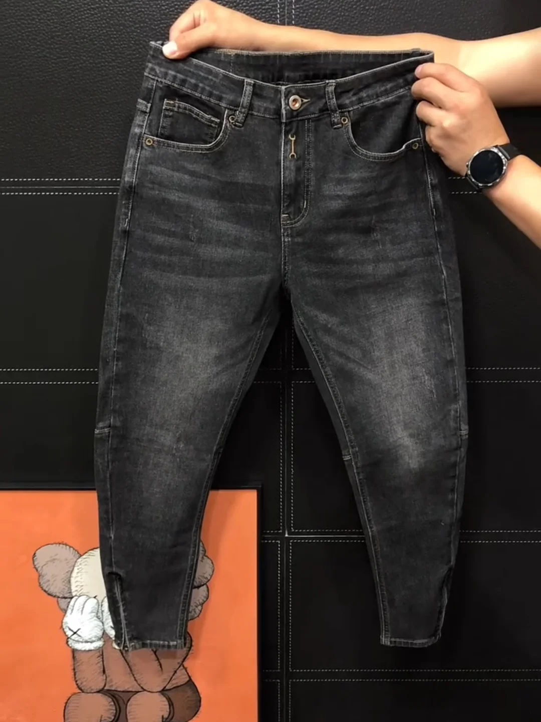 High Quality Men's Jeans Fashionable Versatile New Arrival Premium Feel Business Cool mid Waist Embroidered Washed Denim