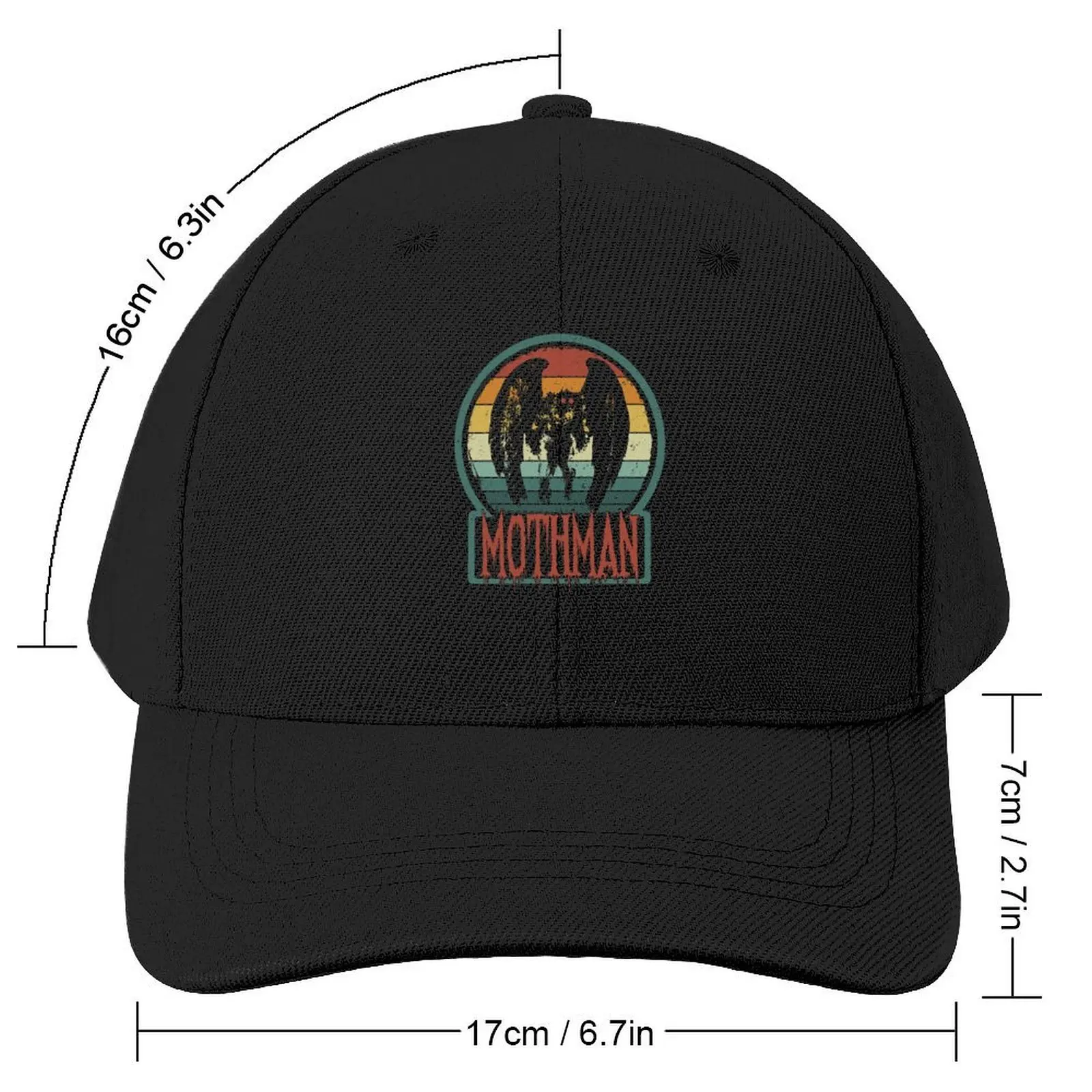 Mothman - Retro Vintage Point Pleasant, WV Cryptid Gift Baseball Cap Snapback Cap Mountaineering Women's Beach Men's