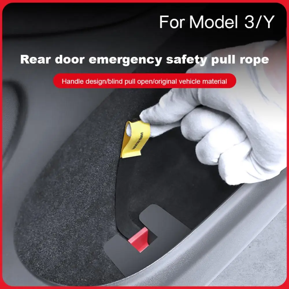 

Rear Door Mechanical Switch Rear Door Emergency Puller Back Door Release Handle Emergency Safety Pull Rope for TESLA Model Y