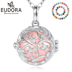 Eudora Harmony Ball 18mm Flower Pendant Necklace Pregnancy Chime Bola Long Chain Fine Jewelry Gifts For Women