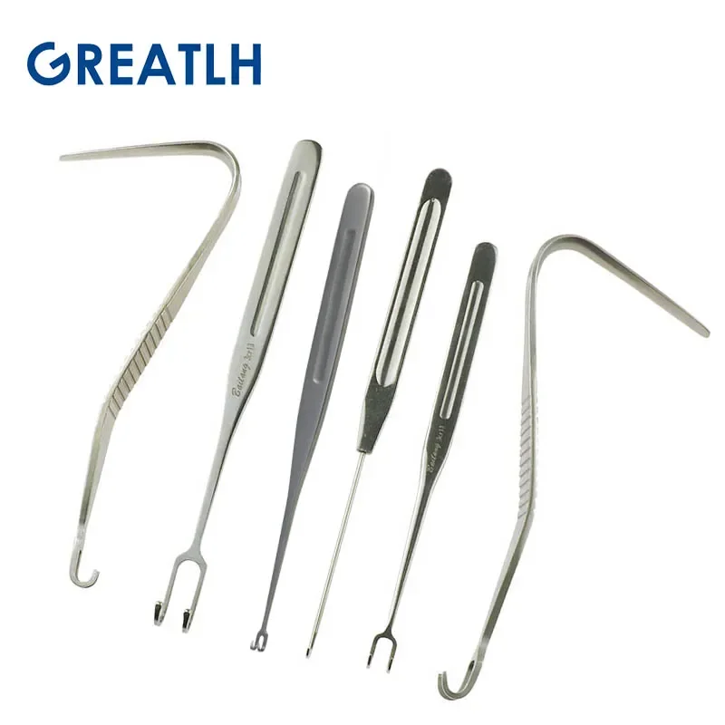 New Nasal Bone Nose Bone Pull Hook Rhinoplasty hook with Double Head Gold Handle Plastic face tools