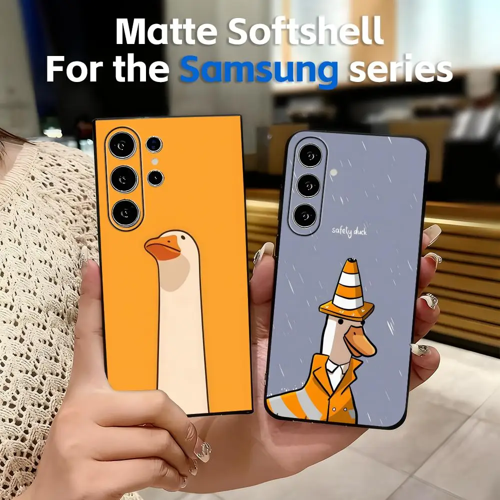 Cute duck Phone Case Soft Black For Samsung S26 S25 S24 S23 S22 S21 S20 Plus Ultra Note20