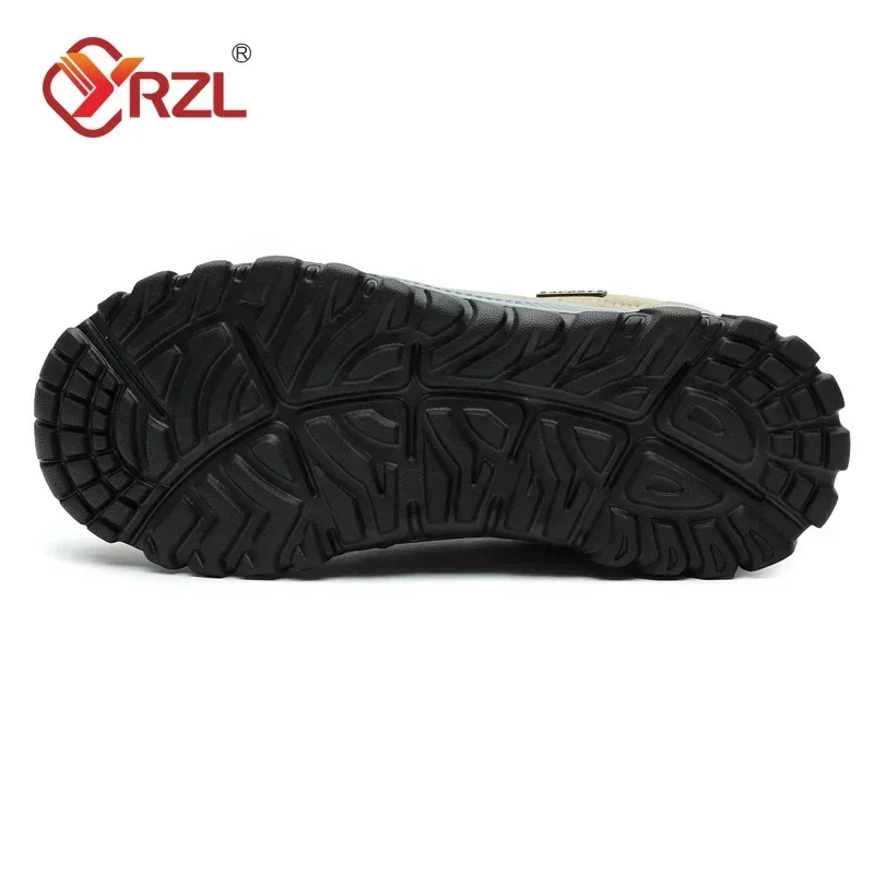 YRZL zapatos de senderismo al aire libre, zapatillas de deporte para hombre, zapatos casuales sin cordones para hombre, zapatos de cuero de ante transpirable, zapatos antideslizantes para caminar, calzado