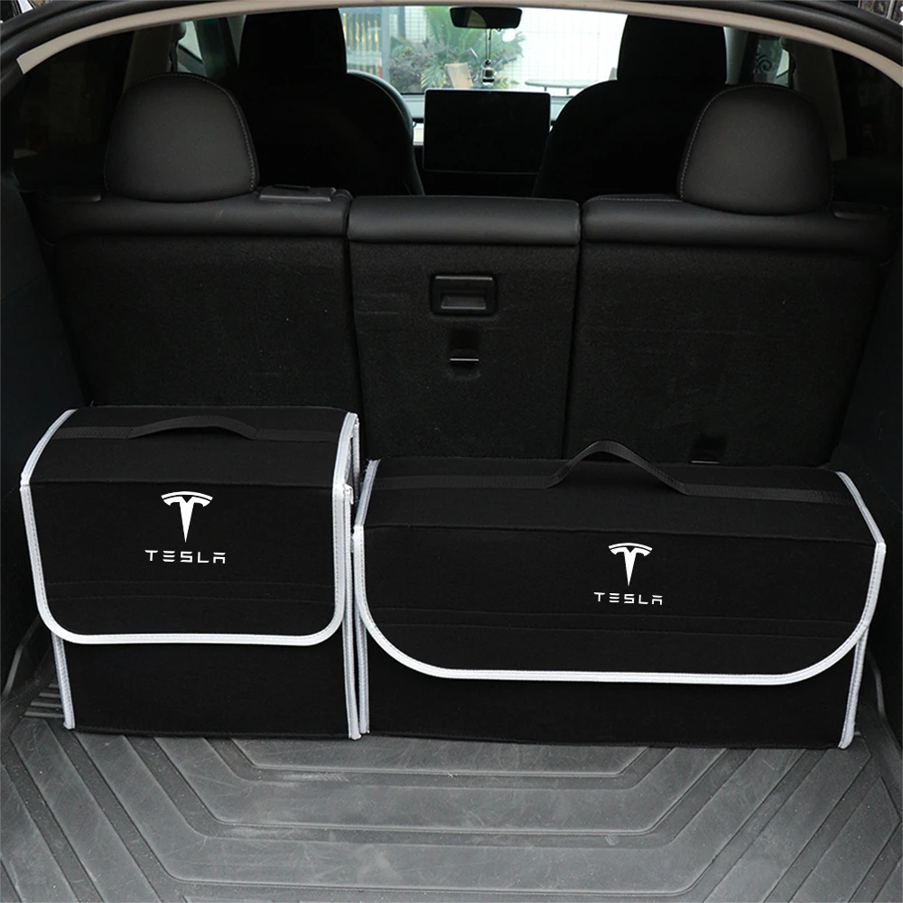 1pcs Folding Car Storage Box Car Trunk Organizer Box Auto Storage Accessories For Tesla Model 3 Model S Model X  Coil Mod WYE