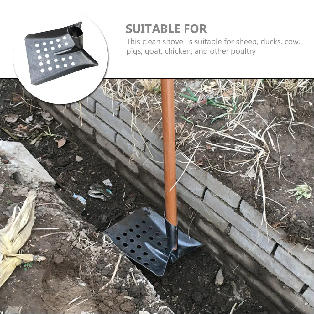 

Flat Shovel for Cleaning Dung Strong Wear Resistant Metal Poultry Dung Scraper Multi-Use Farm Cleaning Tool Garden Animal