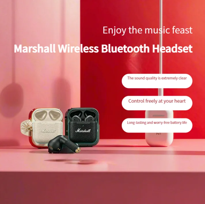

Original Marshall MINOR III TWS Bluetooth Earphones Active Noise Reduction True Wireless Long Range Outdoor Festival Gift Black