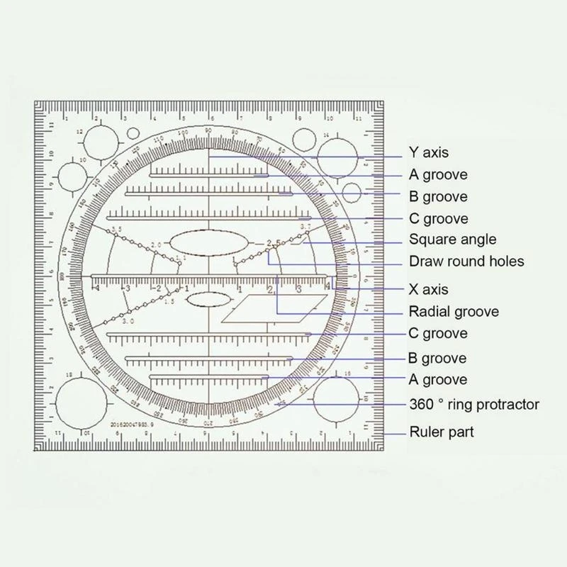 Circle 360 gradi Drawing Ruler e Circle Maker Geometric Drawing Ruler Best Sale