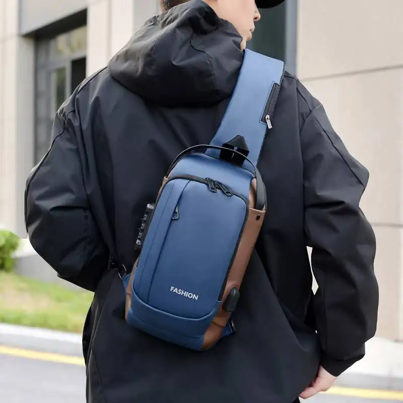 

Multifunction Anti-theft USB Shoulder Crossbody Bag Travel Sling Pack Messenger Pack Chest Bag Male Luxury Brand Men Chest Bag