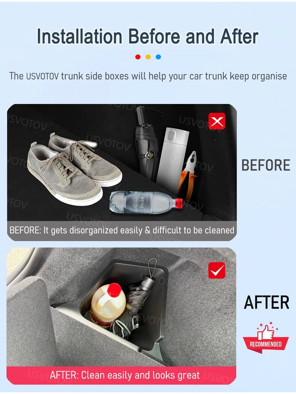 Kofferraum-Aufbewahrungsboxen für Tesla Model YL [6-Sitzer] TPE Wasserdichte Kofferraum-Organizer-Boxen Matte Innenraum-Aufbewahrungszubehör – Detail 3