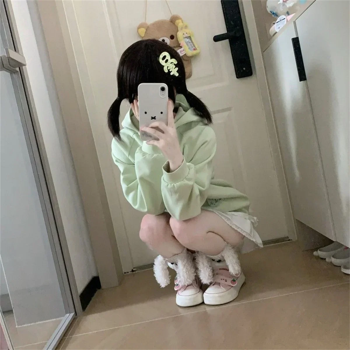 Women Clothing Anime Zip-up Hoodie Jackets Cat Embroidery Cute Outerwear Hooded Casual Fashion Sweatshirts Japanese Cute Tops - view 6