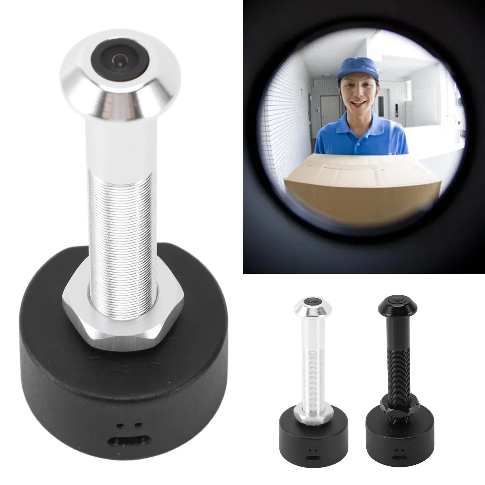 Digital Door Viewer Mobile Detection 170° Wide Angle Lens 1080P HD Smart Peephole Camera Sturdy Lens with APP for Home Security