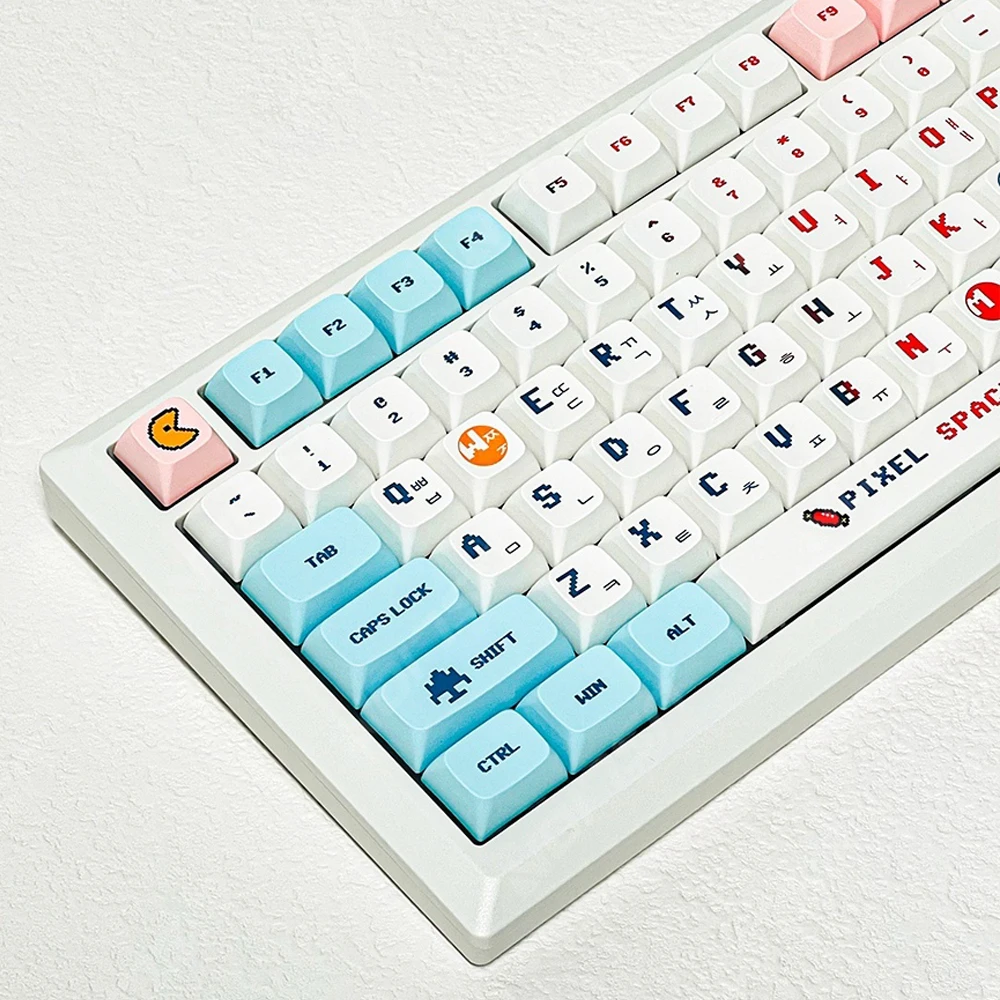 Candy Colorful 124-Tastenkappen XDA PBT Cartoon-Tastatur-Farbsublimation für DIY Custom Mechanical Gaming Verschleißfestes Tastenkappen-Set