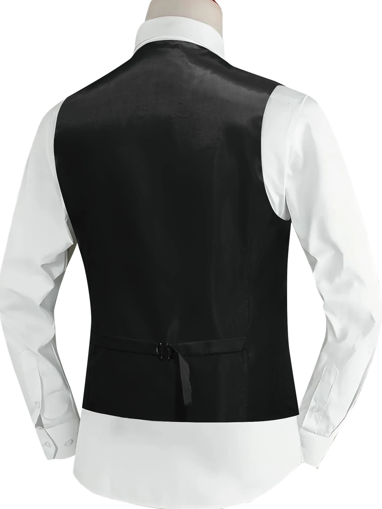 VERVEROW Amber Leaf Men's Floral Jacquard Suit Waistcoat, Satin Shawl Lapel Single Breasted Vest Formal Wedding Party Dress