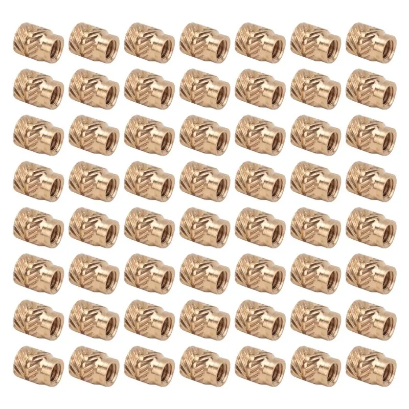 AT05-120Pcs M3X5.7-OD4.6 Thread Knurled Brass Threaded Heat Set Heat Resistant Insert Embedment Nut For 3D Printer