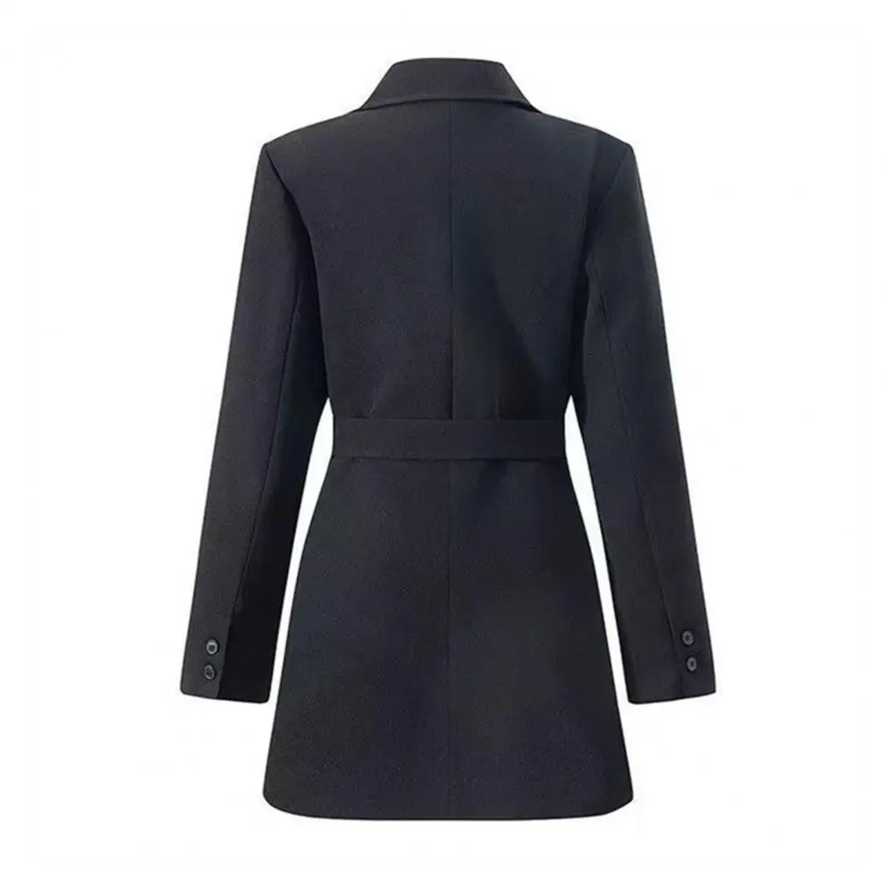 Simple Style Suit Coat Women Suit Coat Women’s Business Suit Jacket Lapel Collar Blazer with Side Buttons Long Sleeve Solid