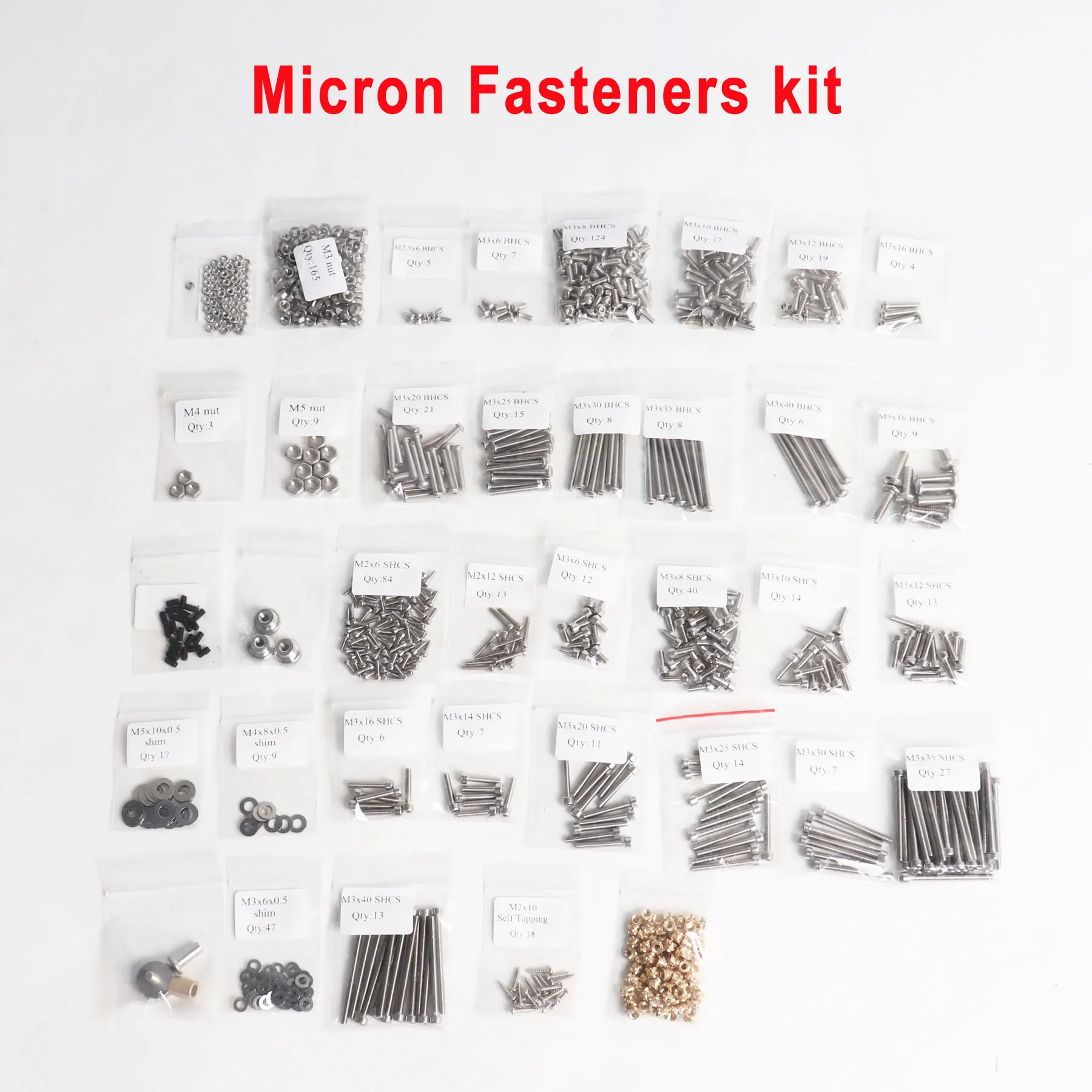 Blurolls Voron Micron 120 180 Plus Hardware Screws Kit Nut Fasteners Voron Micron+ M3 Heatset Insert M2x10 Self Tapping Screw