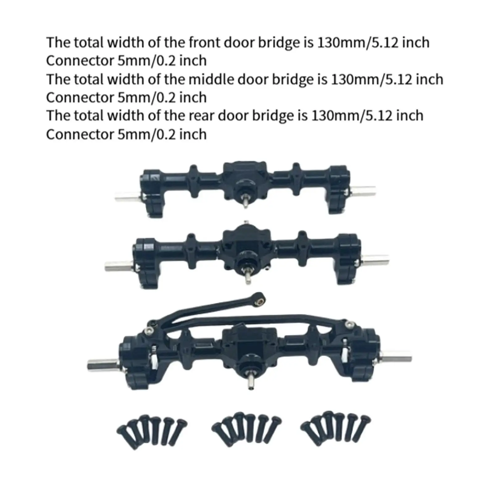 RC Anteriore Medio Asse Posteriore Set Aggiornamento in Metallo Sostituisce Facile da Installare Modifica Parti di Veicoli Modello RC per B36 B16