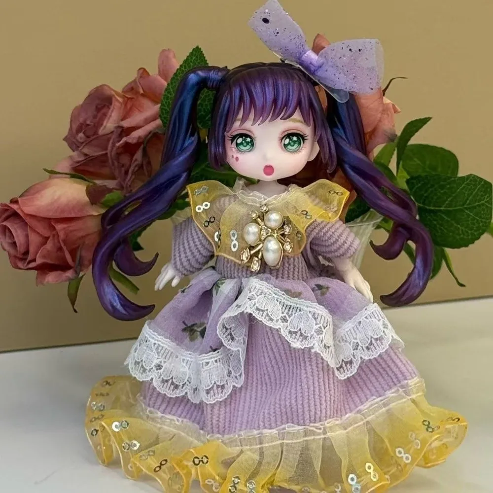 

Cartoon Cartoon 12 Point Joints OB11 4-inch Height Plain Dress BJD 13cm Size Cartoon Face Changing Outfit With Clothes