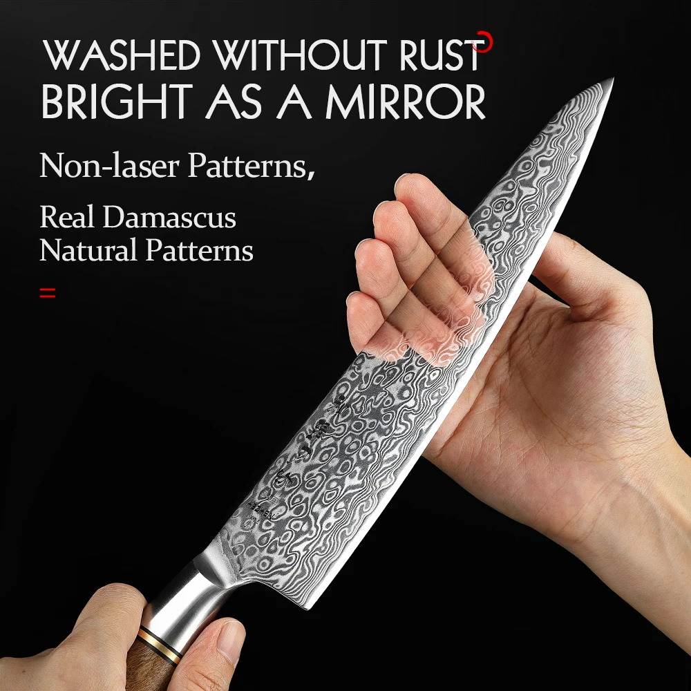 HEZHEN 8.3 Chef Knife 67 Layers Damascus Steel 65° angle Cook Tools Core Blade Kitchen Knife Accessories