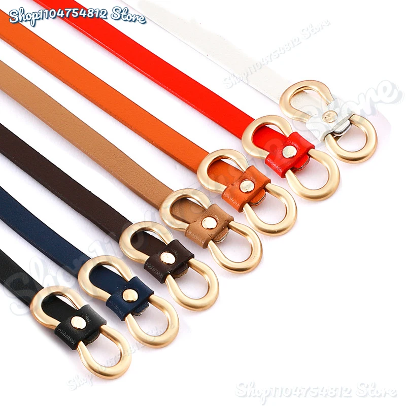 2025 New Simple Women Thin Belt for Dresses Nonporous Waistband Ladies PU Leather Alloy Buckle Decorative Waist Strap