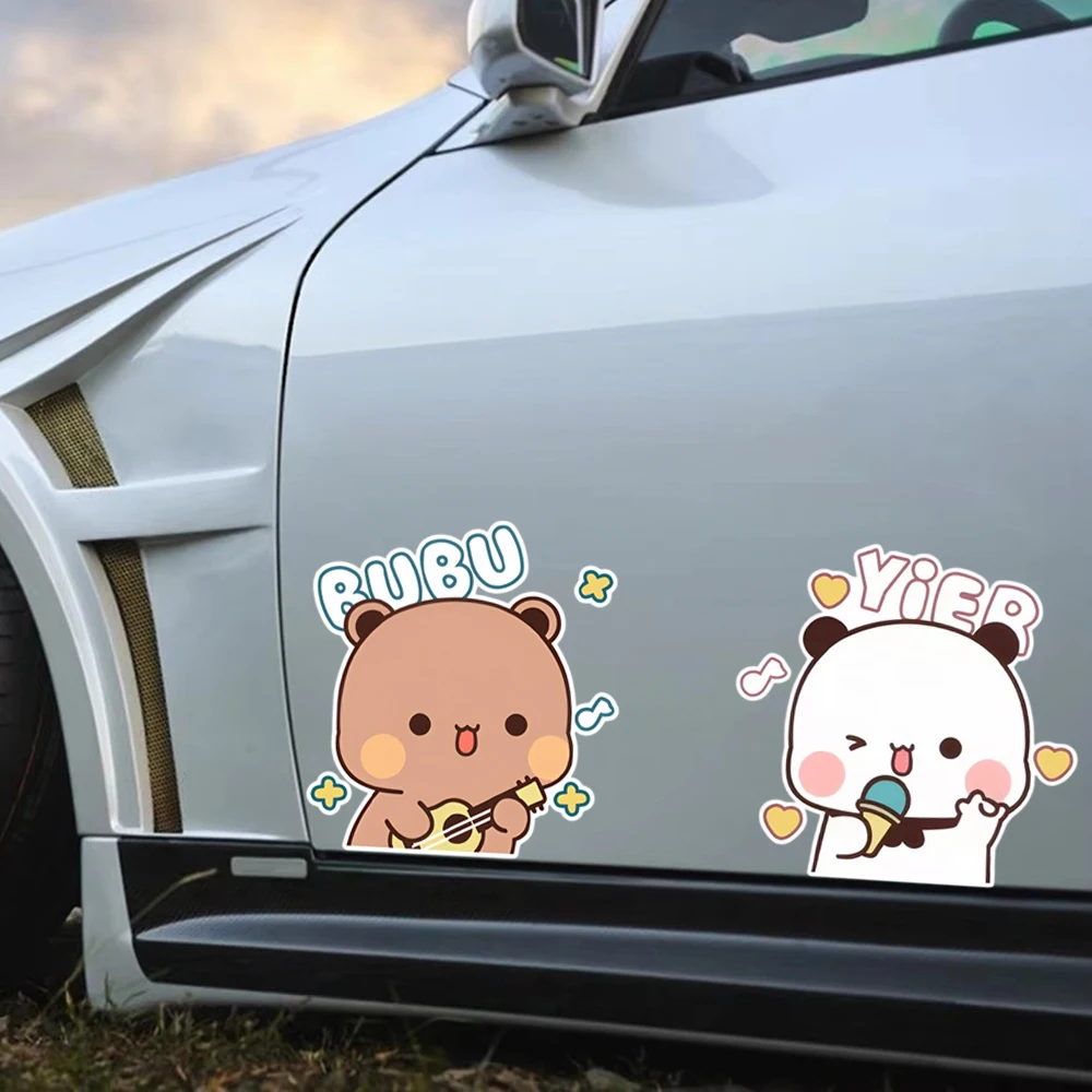 Car Stickers Bubu Dudu Cute Cartoon Couple Bear Decal For Waterproof Vinyl Film Auto Accessories PVC Vehicle Exterior Decoration