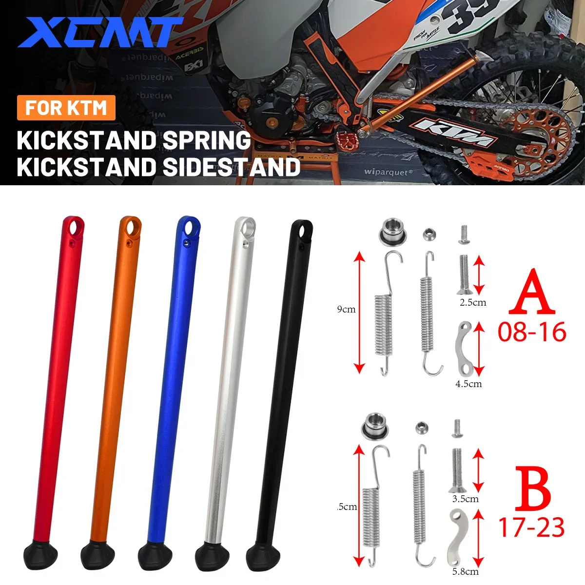 

Moto Kickstand Side Stand+Spring Kit For KTM EXC 300 EXC-F 350 125 200 250 450 500 530 XC XCF XCW XCFW Six Days TPI 2008-2023