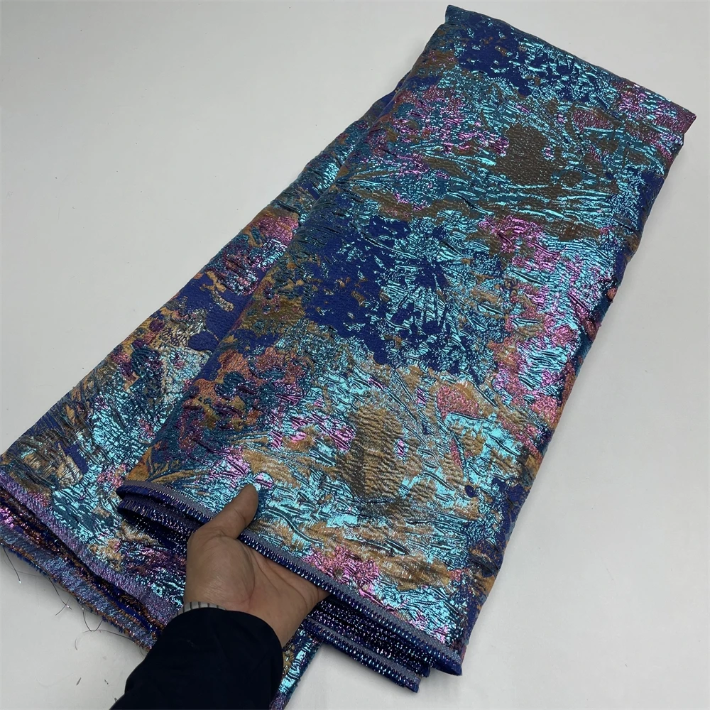 Nigerian Brocade ​​​​​​​​​​​​Jacquard Lace Fabric African Embroidery Organza Lace Fabric 204High Quality Gilding Dress For Women