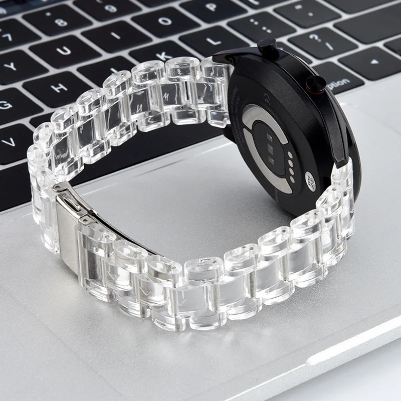 واضح حزام الساعات لهواوي ساعة GT 5 برو GT5 GT4 GT3/3p GT2/e/p 46 مللي متر حزام ساعة كوريا لساعة هواوي 3/4 برو الراتنج سوار